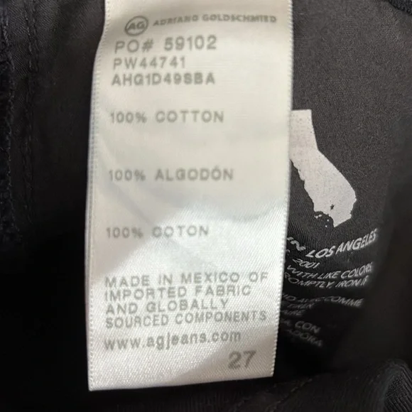 AG Saige Wide Leg Crop Cotton Jeans in Midnight High Rise Fit - Size 27 - Picture 5 of 7